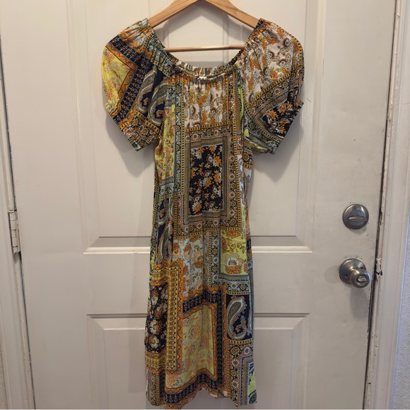 Uncle Frank Multicolor Patchwork Midi Dress - Picture 1 of 6
